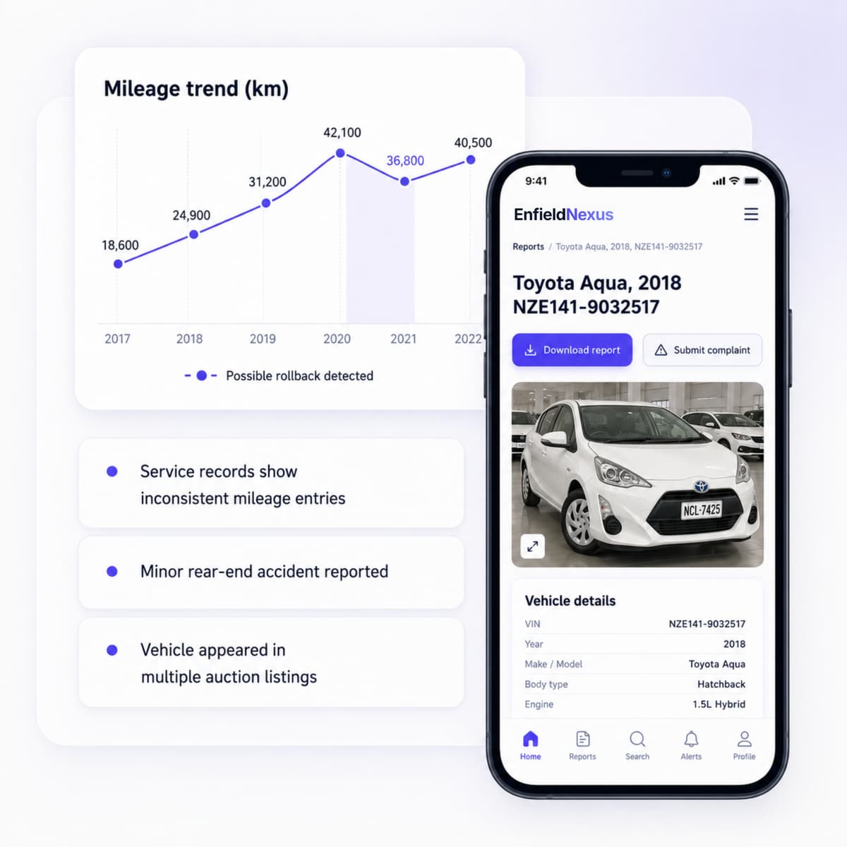 Vehicle report preview